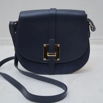 새상품급 마르코 비안치니 숄더백 네이비 가죽 x 스웨이드