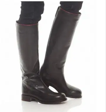 [ 새상품급 ] JIL SANDER 블랙 가죽 롱 부츠 24.5cm