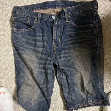 EDWIN 다크 블루 데님 숏팬츠