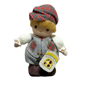 초레어 쇼와 레트로 흔들목 인형 오르골 포함 봉제 인형 빈티지