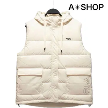 새상품 택 FILA 휠라 여성용 충전솜 베스트 LL 아이보리 빅