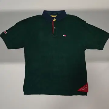 TOMMY HILFIGER 90's 레어 다크 그린 피케 셔츠