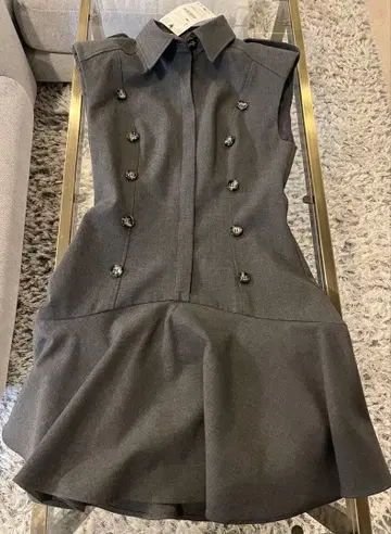 zara 이번 시즌 그레이 슬리브리스 미니 원피스 S