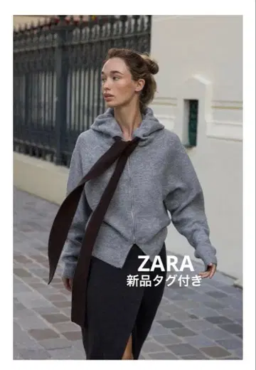 완판템 ZARA 대비 드로우 스트링 후디 M 미디엄 그레이