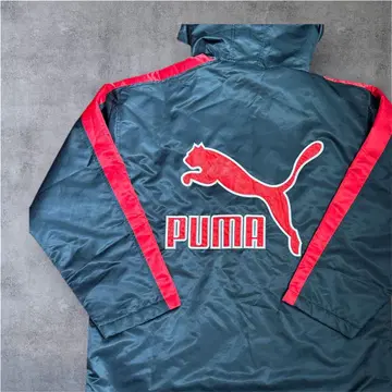 90s PUMA 롱 벤치 코트 백 로고 퀼팅 푸마