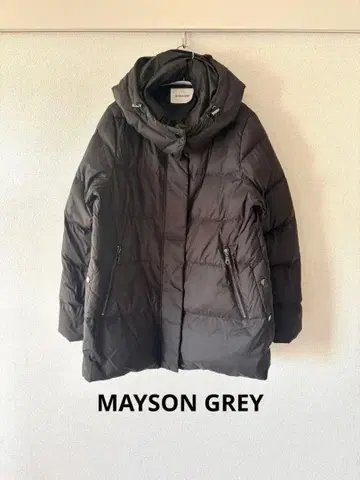 메이슨 그레이 후드 부착 다운 자켓