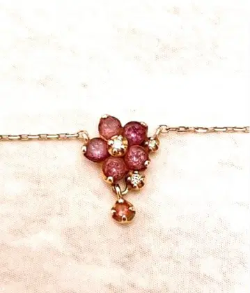 Vendome Aoyama 플라워 모티브 목걸이 K10 보라색 계열