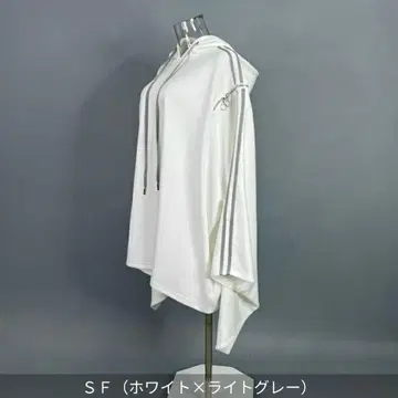 anonenone 소매 후드티 이너 원피스 SF 화이트 x 라이트 그레이