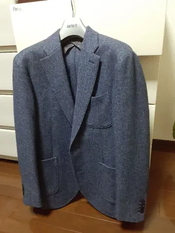 TAKA-Q 울 혼방 비즈니스 자켓 블루 새상품급