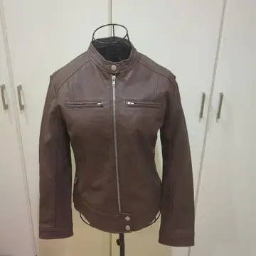 브라운 싱글 라이더 자켓