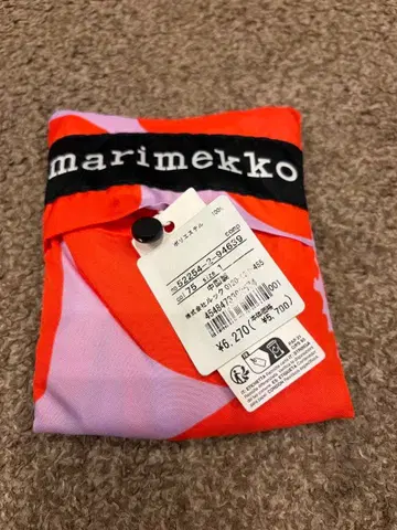 미사용 새상품 marimekko 에코백 오렌지 핑크