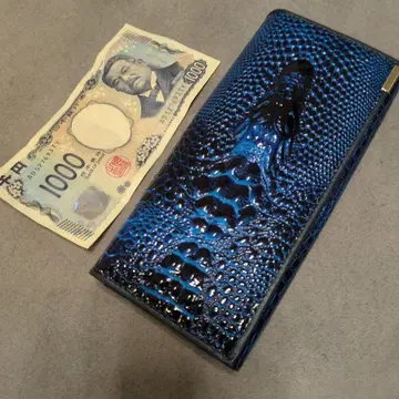 파란색 가죽 장지갑