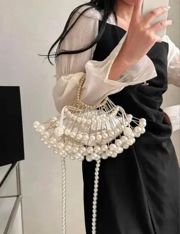 펄 장식 파티 백