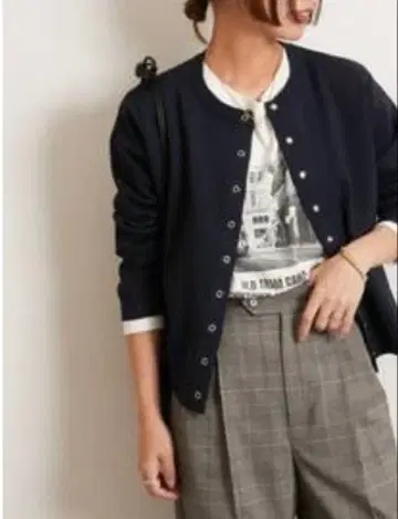 워셔블 스펀지 니트 크루넥 가디건