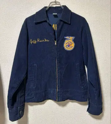 70s USA FFA 자켓 38 체인 스티치 자수 빈티지