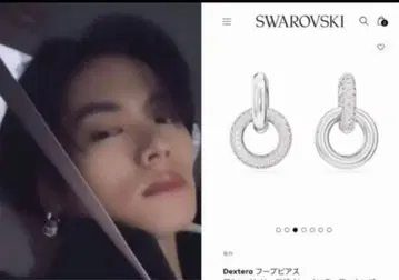 SWAROVSKI Dextera 후프 귀걸이
