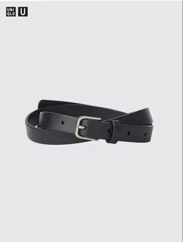 미사용 UNIQLOU 내로우 롱 가죽 벨트 블랙 L 사이즈 유니클로 U