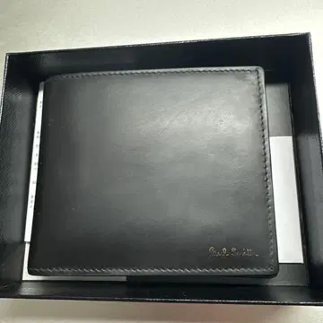 Paul Smith 블랙 가죽 이단 접이식 지갑 이탈리아제