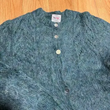 빈티지 중고 모헤어 가디건 니트 그린