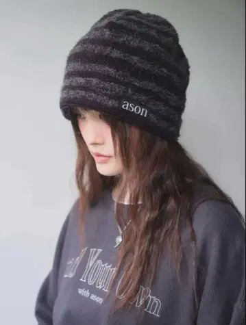 as'on CHESHIRE 비니 니트 모자 아즈온ason