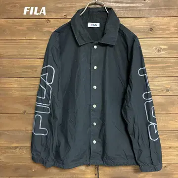 [휠라] FILA 블랙 점퍼 블루종 자켓 로고 XL