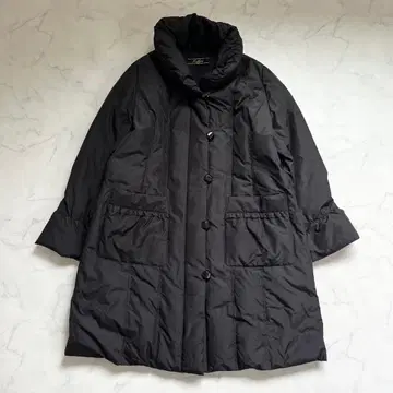 빅 사이즈 레리안 13+ 다운 코트 롱 프릴 블랙