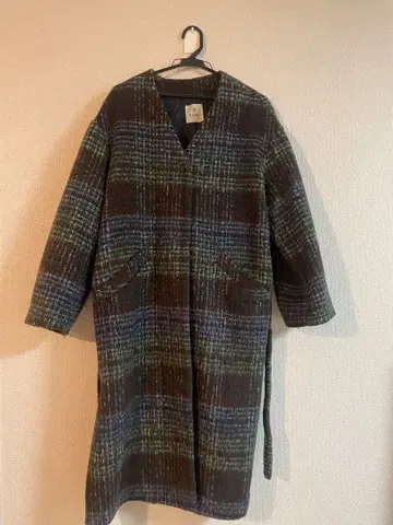 나노 유니버스 체크 무늬 롱 코트