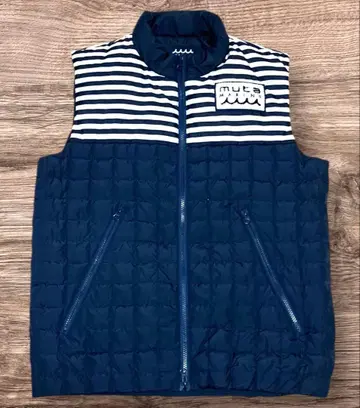 MUTA MARINE 무타 마린 다운 베스트 M 스트라이프 네이비