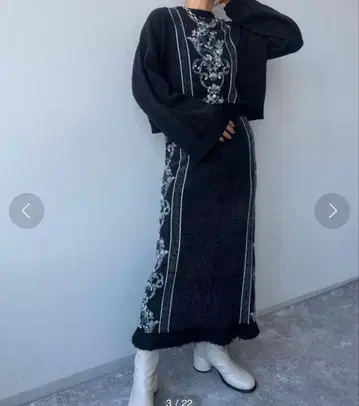 HARE 2P 니트 셋업 블랙