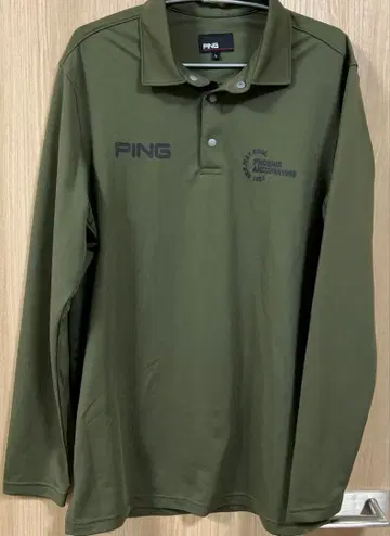 PING 긴팔 피케 셔츠 L 카키