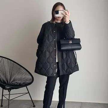 리바이벌 ] 밀리터리 퀼팅 드로스트 하프 코트 사이즈 38