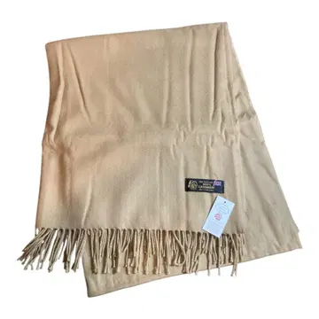 캐시미어 100% 택 포함 새상품 베이지 프린지 스톨