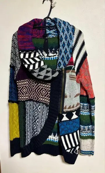 레어! desigual 패치워크 니트 자켓 LARITA 사이즈 38