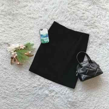 고품질 (36/S) 무릎 기장 스커트 타이트 스트레치 면 100% 오피스