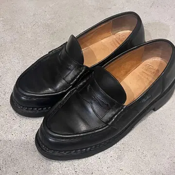 블랙 가죽 로퍼 슬립온