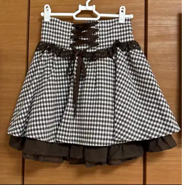 pium 깅엄 체크 스커트