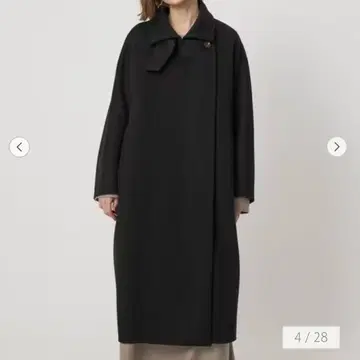 새상품 conte 스탠드 카라 리버 롱 코트