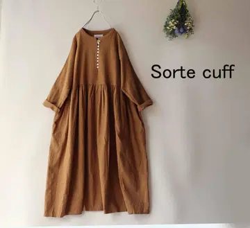 새상품할인 Sorte cuff 머스타드*다버튼 개더 원피스 면린넨16