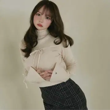 andmary Lilian ribbon tops beige