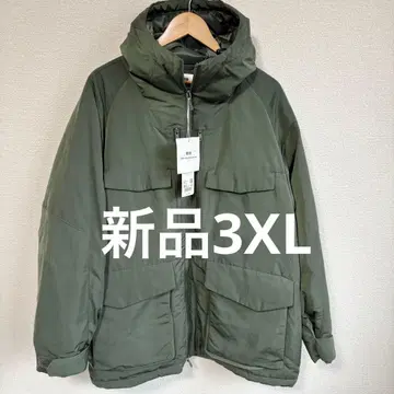 [ 새상품 ] 유니클로 화이트 마운티니어링 하이브리드 다운 올리브 3XL