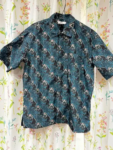 그라니프 이시쿠로 아야코 와라와라 고양이 패턴 빅 실루엣 반팔 셔츠