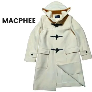 극미품 MACPHEE 맥피 멜톤 울 더플 코트 34 아이보리