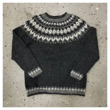 새상품급 HANDKNITING 네이티브 무늬 핸드메이드 니트