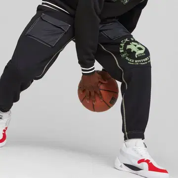 [ 레어 ] PUMA x BLACK FIVES 스웨트 팬츠 블랙 농구