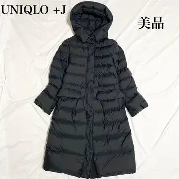 새상품급 유니클로+J 울트라 라이트 다운 후디드 코트 롱 더블 지퍼