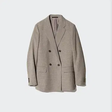 UNIQLO 체크 자켓 베이지 사나 코디