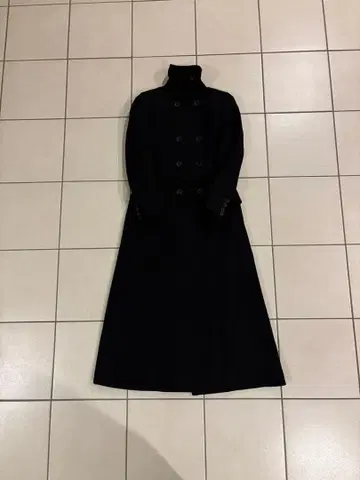 블랙 롱 기장 체스터 코트