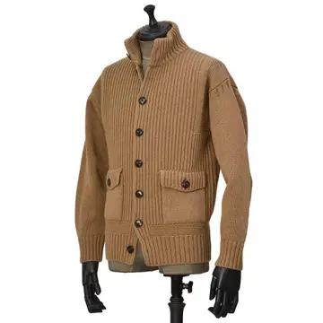 DOPPIAA 스탠드 카라 니트 블루종