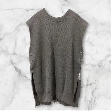 BEAMS BOY 리브 가디건 베스트 밀리터리 전후 2way 그레이