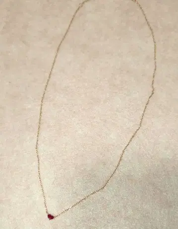 하트형 루비 핑크 골드 k10 목걸이